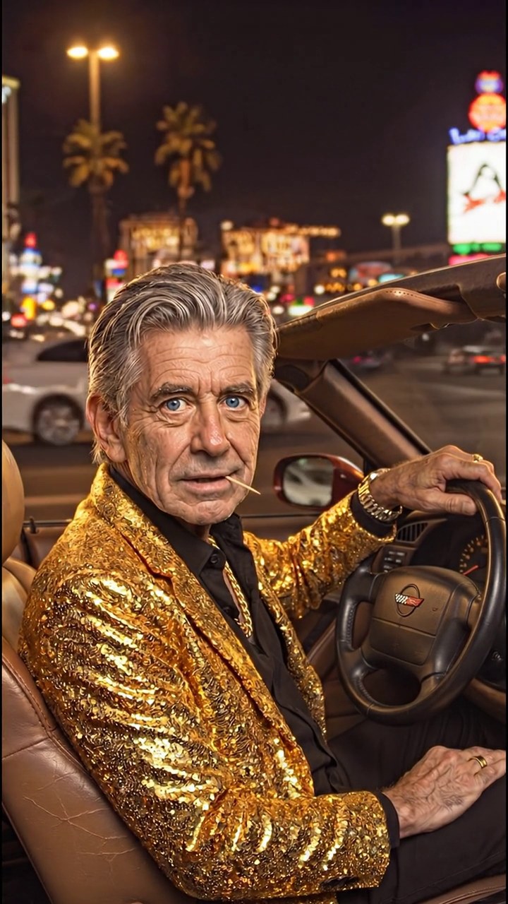Chip cruising the Las Vegas Strip in his Corvette